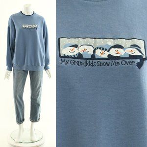 Christmas Dusty Blue Snowman Sweatshirt